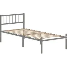 Кровать Домаклево Металика В3 90x200 (серый)