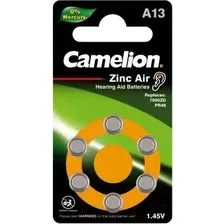 Комплект батареек Camelion ZA13 BP6 Mercury Free 1.4V