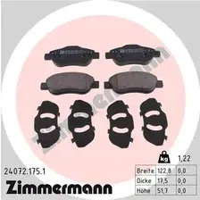 Тормозные колодки дисковые передняя ось ZIMMERMANN 24072.175.1