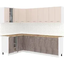 Готовая кухня Кортекс-мебель Корнелия Лира 1.5x2.5 (капучино/оникс/мадрид)