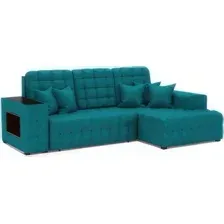 Диван угловой Mebel-Ars Мадрид правый (бархат сине-зеленый Star Velvet 43 Black Green)
