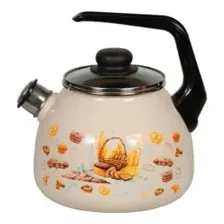 Чайник СтальЭмаль "Хлеб" (3,0л) 4с209я сл. кость со свистком