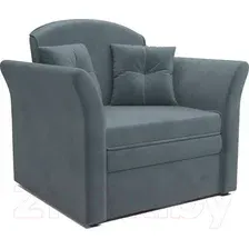 Кресло-кровать Mebel-Ars Малютка №2 (велюр серо-синий HB-178 26)