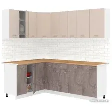 Готовая кухня Кортекс-мебель Корнелия Лира 1.5x2.2 (капучино/оникс/дуб бунратти)