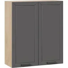 Шкаф навесной Трия Лорас 1ВВ8 с двумя дверями (дуб крафт золотой/холст вулкан)