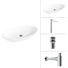 Умывальник Lauter 21571 + Reef 21CK8678C + сифон 21635CH + дон.клапан 21190CH (хром)