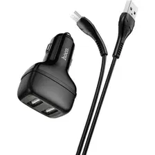 Автомобильное зарядное устройство Hoco Z36, 56695, 2 USB, черный, + кабель Micro