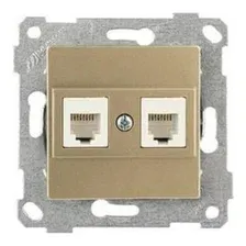 Rita - Розетка телефонная RJ-12+RJ-45 кат.5е, золото доре