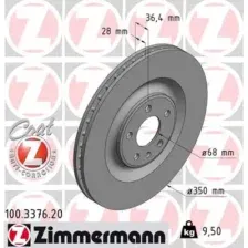 Тормозной диск ZIMMERMANN 100.3376.20 вентилируемый , задняя ось
