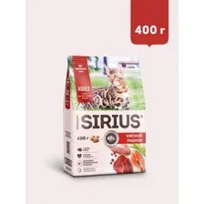 Сухой корм для кошек Sirius Для взрослых кошек мясной рацион (400г)