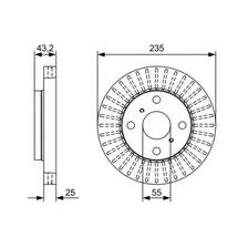Тормозной диск BOSCH 0 986 479 W10 вентилируемый , передняя ось
