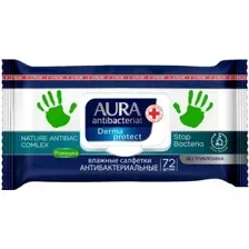 Влажные салфетки AURA Derma Protect РОМАШКА, 72шт