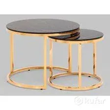 Журнальный столик Stool Group Селена (стекло черный мрамор/золото)