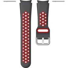 Ремешок Rumi Sport N-style силиконовый для Samsung Galaxy Watch4/5/6 (20 мм, черный/красный)