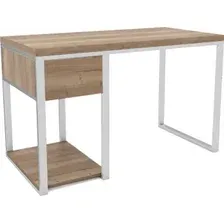 Стол Hype Mebel Дэск 110x50 (белый/дуб галифакс натуральный)