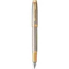 Ручка перьевая имиджевая Parker IM Premium Warm Grey Chiselled GT 1931684