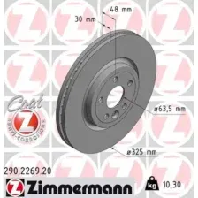 Тормозной диск ZIMMERMANN 290.2269.20 вентилируемый , передняя ось