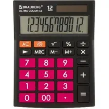 Калькулятор BRAUBERG Ultra Color-12-BKWR 250500 (черный/малиновый)