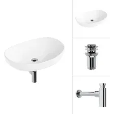 Умывальник Lauter 21502 + клапан 21190CH + сифон 21635CH (хром)