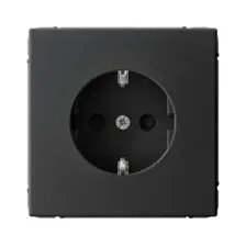 Розетка скрытая с заземлением со шторками SYSTEME ELECTRIC ArtGallery карбон (GAL001045S)