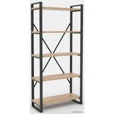 Стеллаж Hype Mebel Стандарт-2 80x200 (черный/дуб галифакс натуральный)