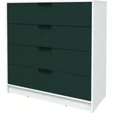 Комод Интерлиния Концепт КТ-К100 Глосс (белый платинум/изумруд)