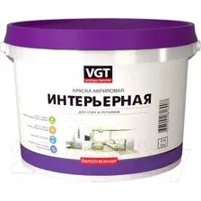 Краска VGT ВД-АК-2180 Интерьерная влагостойкая (15кг, белоснежный)