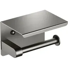 Держатель для туалетной бумаги Aquatek Европа AQ4939BGM (с полкой, черный хром)