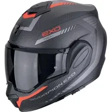 Мотошлем Scorpion Exo Exo-Tech Evo Carbon Cosy (р. S, карбон матовый/красный)