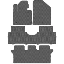 Комплект ковриков для авто Alicosta Kia Sorento Prime III (suv 7 мест / UM) +3 ряд 2014 - 2020 (серый, ромб)