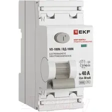 Дифференциальный автомат EKF PROxima ВД-100N 2п 40А 30мА AC 6кА / E1026M4030