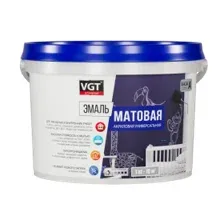 Эмаль VGT ВД-АК-1179 универсальная матовая, база А супербелая, 15 кг