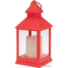 Светодиодная гирлянда Neon-Night Декоративный фонарь красный 10.5х10.5х24 см 513-059 (теплый белый)