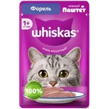 Пауч Whiskas для взрослых кошек, паштет с форелью, 75 г