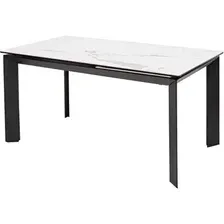 Кухонный стол M-City Cremona 140 Matte Statuario 614М04873 (белый мрамор матовый/черный)