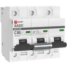 Выключатель автоматический EKF Basic ВА 47-100 3P 35А (C) 10kA