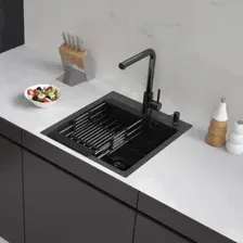 Кухонная мойка ARFEKA Eco AR мойка 450*500, коландер, дозатор Black Decor