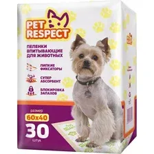 Одноразовая пеленка для животных Pet Respect 60x40 (30шт)