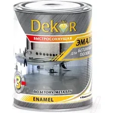Эмаль Dekor Алкидно-уретановая для бетонных полов (2.6кг, белый)