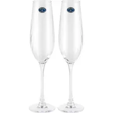Набор бокалов Crystal Bohemia Columba Optic Flute, для шампанского, 2х260 мл