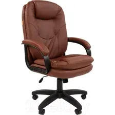 Кресло офисное Chairman 668LT N (черный пластик/экопремиум коричневый)