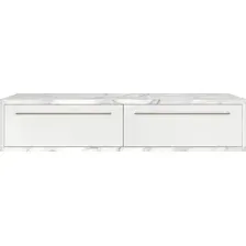 Туалетный столик без зеркала Shtabe Royal 5210 эко (мрамор каррара/р.золото)