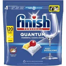 Капсулы для посудомоечной машины Finish Powerball Quantum Clean & Shine Лимон (120 шт)