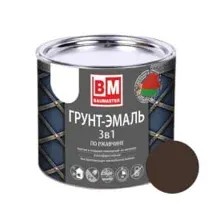 Грунт-эмаль по ржавчине 3 в 1 "BAUMASTER", темно-коричневая RAL 8017, 1,6 кг