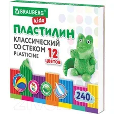 Пластилин Brauberg 12 цв.