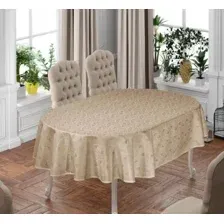 Скатерть DO&CO Karanfil Овальная 160x220 / 12225 (капучино)