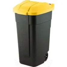 Контейнер для мусора Curver 12900-224-60 / 214128 (110л, черный/желтый)