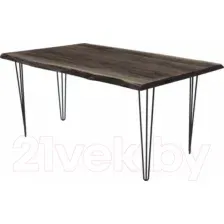 Обеденный стол Buro7 Грасхопер с обзолом 180x80x75 (дуб мореный/черный)