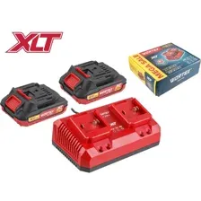 Набор аккумулятор и зарядное устройство WORTEX ALL1 XLT SET 18В, 2.0 А*ч, индикатор заряда, обрезиненный корпус, зарядное 2 слота, 2А
