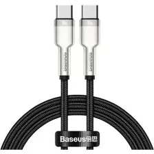 Кабель Baseus Cafule, Metal Data Type-C to Type-C 100W, Black, CATJK-C01, 1 м